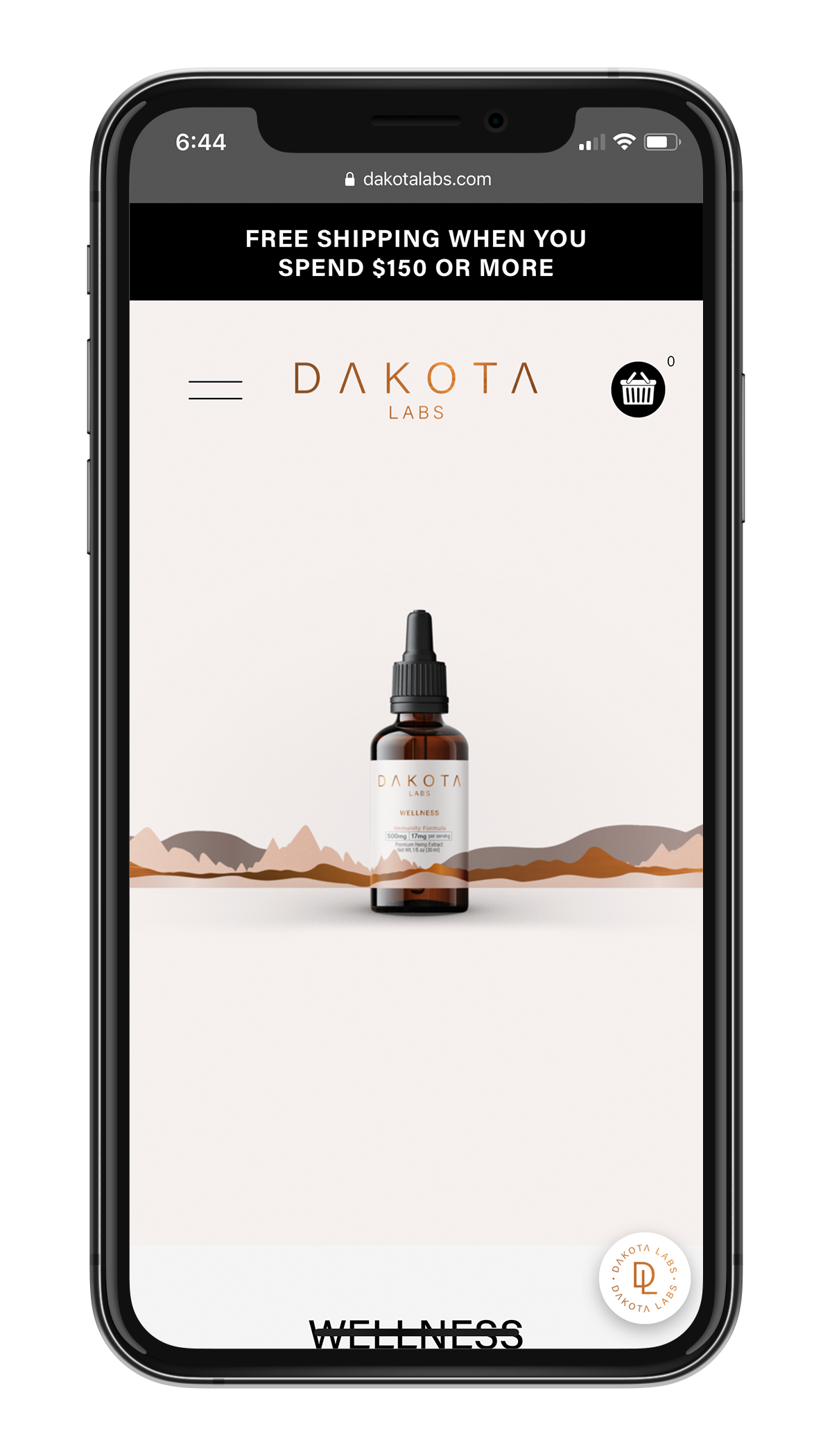 Dakota Labs mobile app screen 1
