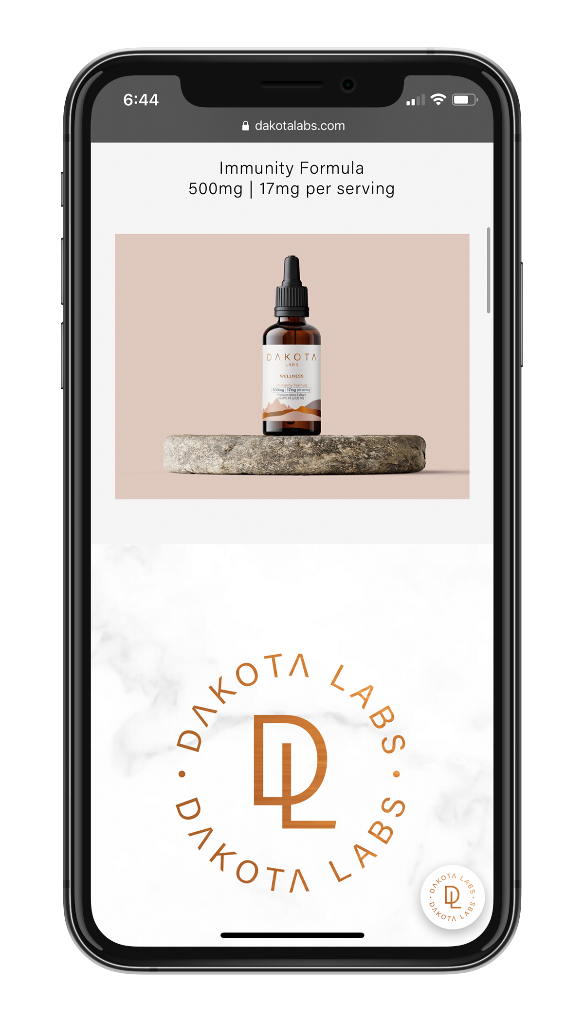 Dakota Labs mobile app screen 2